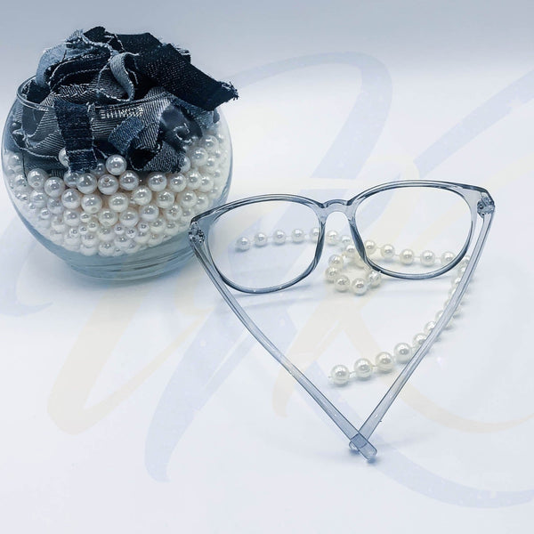Big Round - Gray Frames w/Clear Lens