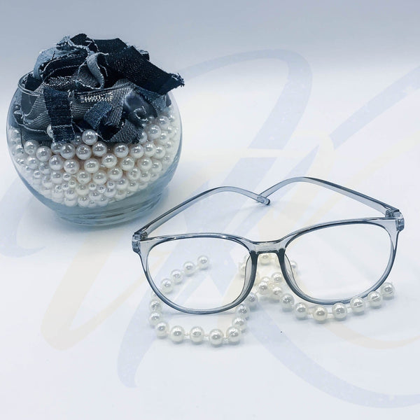 Big Round - Gray Frames w/Clear Lens