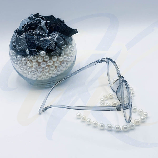 Big Round - Gray Frames w/Clear Lens
